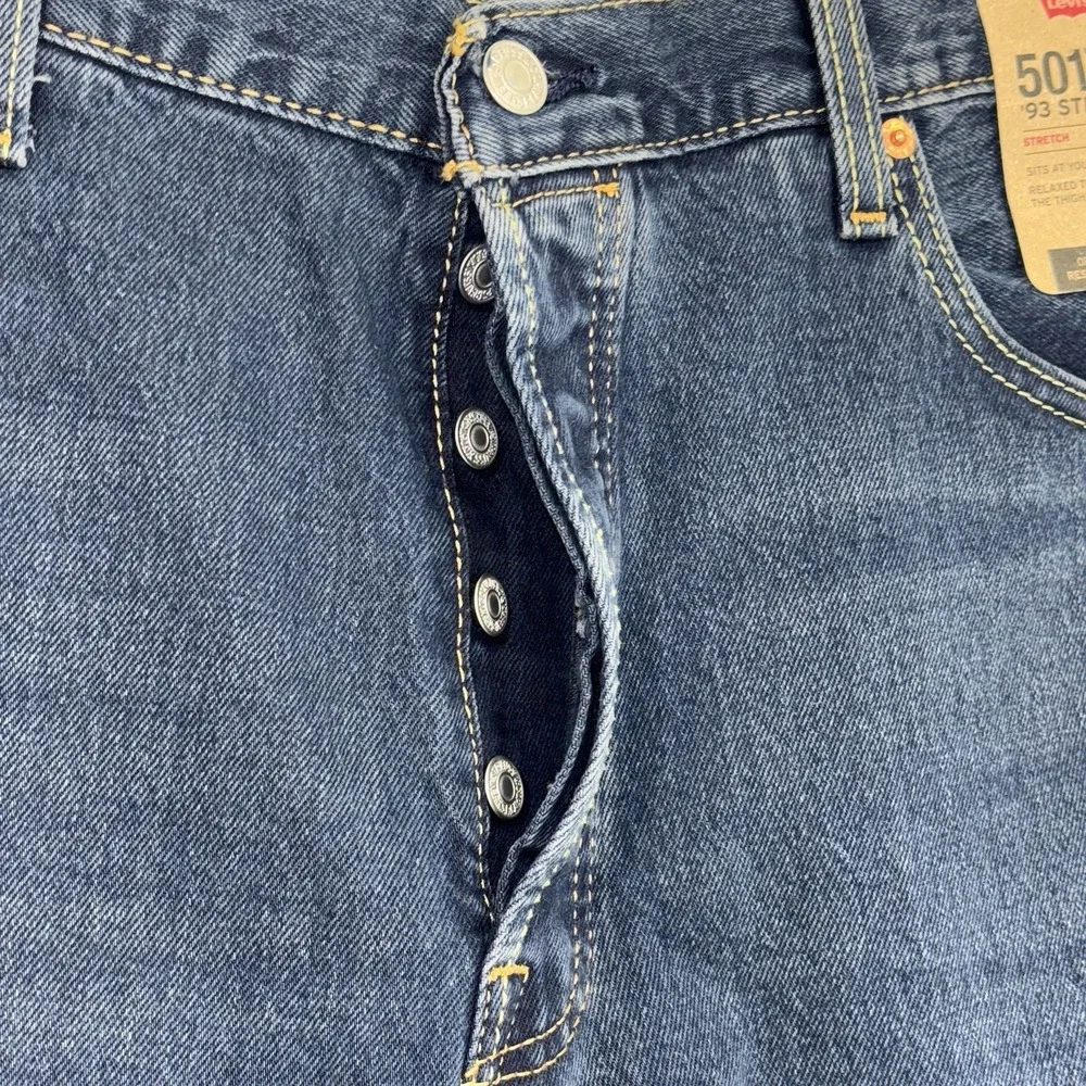 Levi's 501 '93 Jeans Mens 36x30 Blue Straight Fit Button Fly Dark Wash Denim NWT